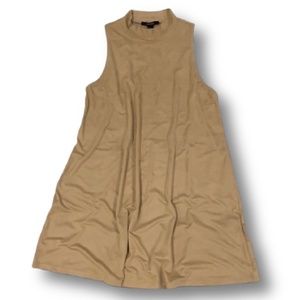Sleeveless dress swing style suede material